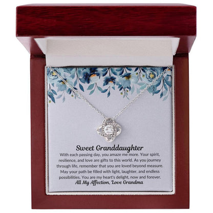 TO MY GRANDDAUGHTER FROM GRANDMA - Premium Love Knot Necklace
