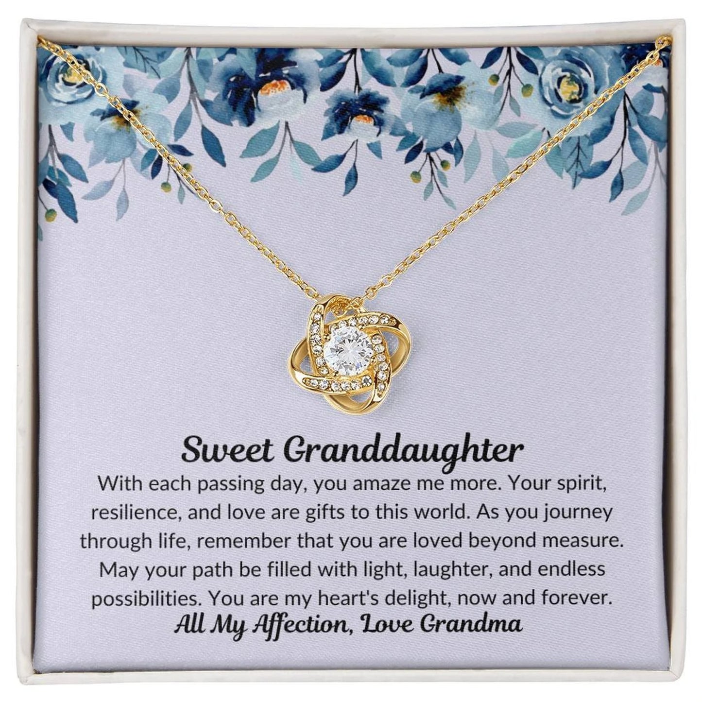 TO MY GRANDDAUGHTER FROM GRANDMA - Premium Love Knot Necklace