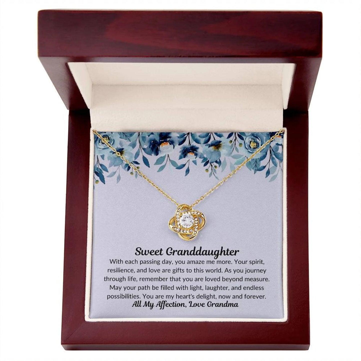 TO MY GRANDDAUGHTER FROM GRANDMA - Premium Love Knot Necklace
