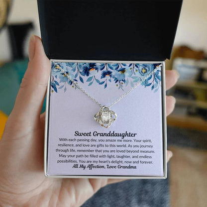 TO MY GRANDDAUGHTER FROM GRANDMA - Premium Love Knot Necklace