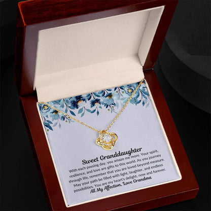 TO MY GRANDDAUGHTER FROM GRANDMA - Premium Love Knot Necklace