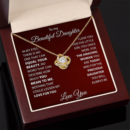 TO MY DAUGHTER FROM MOM - Premium Love Knot Necklace