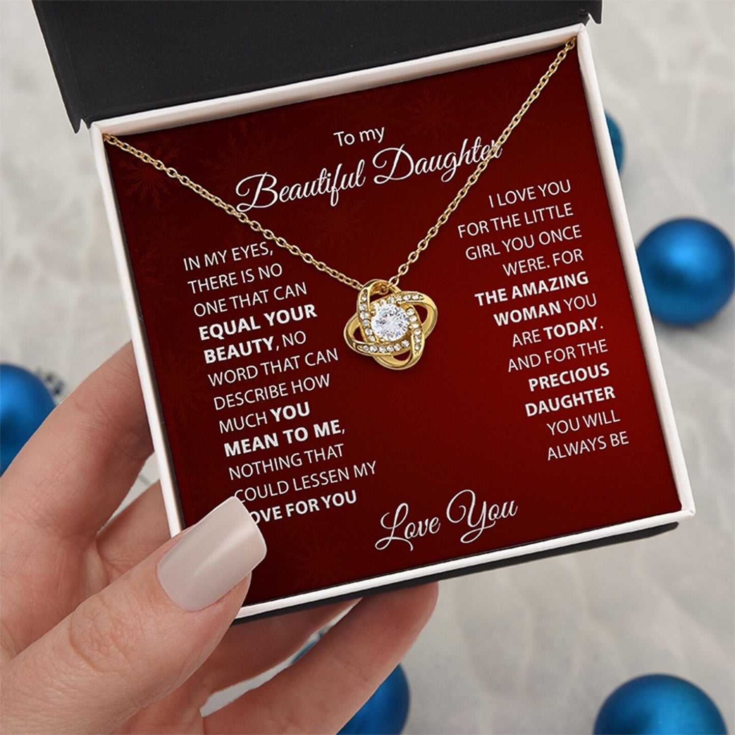 TO MY DAUGHTER FROM MOM - Premium Love Knot Necklace