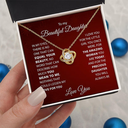 TO MY DAUGHTER FROM MOM - Premium Love Knot Necklace