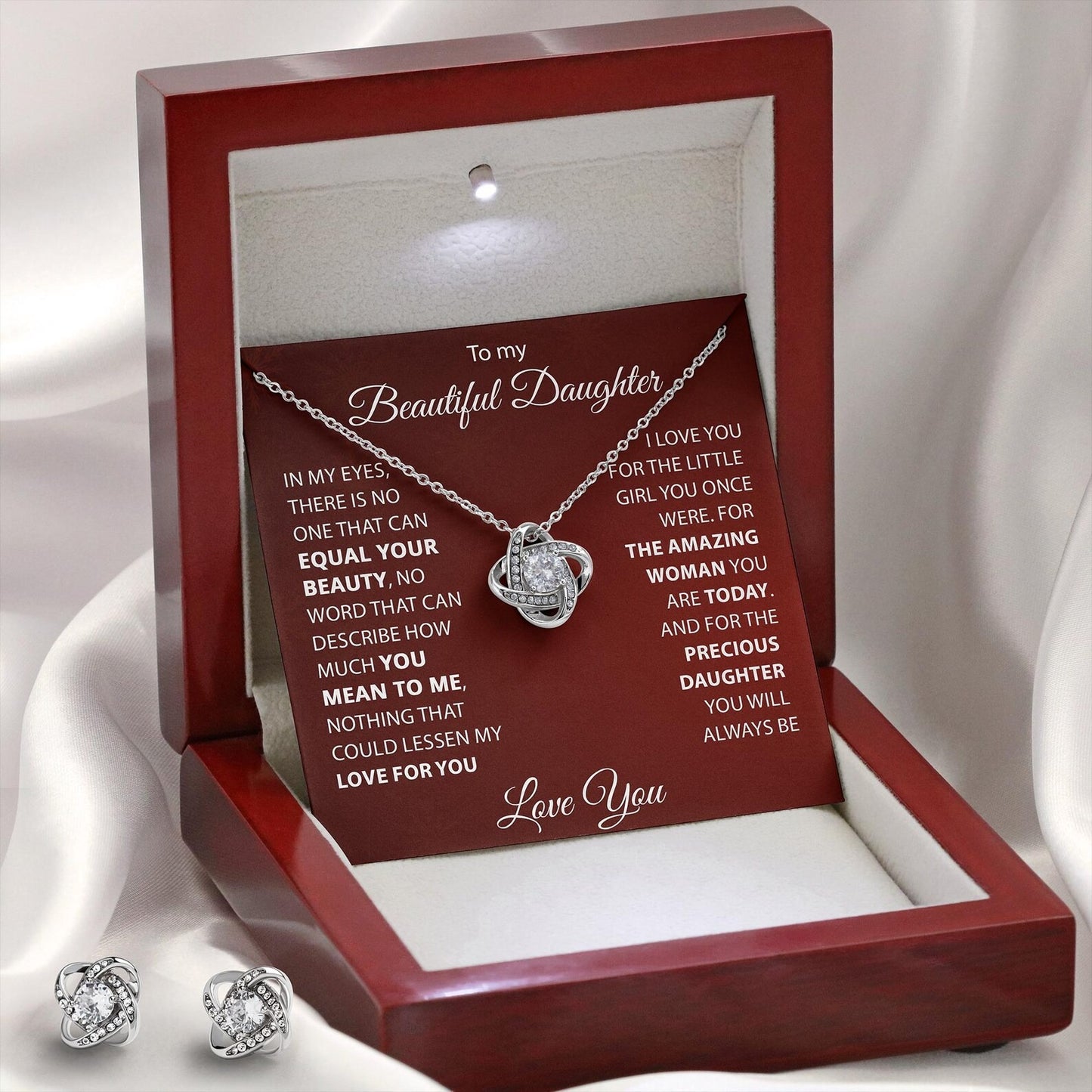 TO MY DAUGHTER FROM MOM - Premium Love Knot Necklace