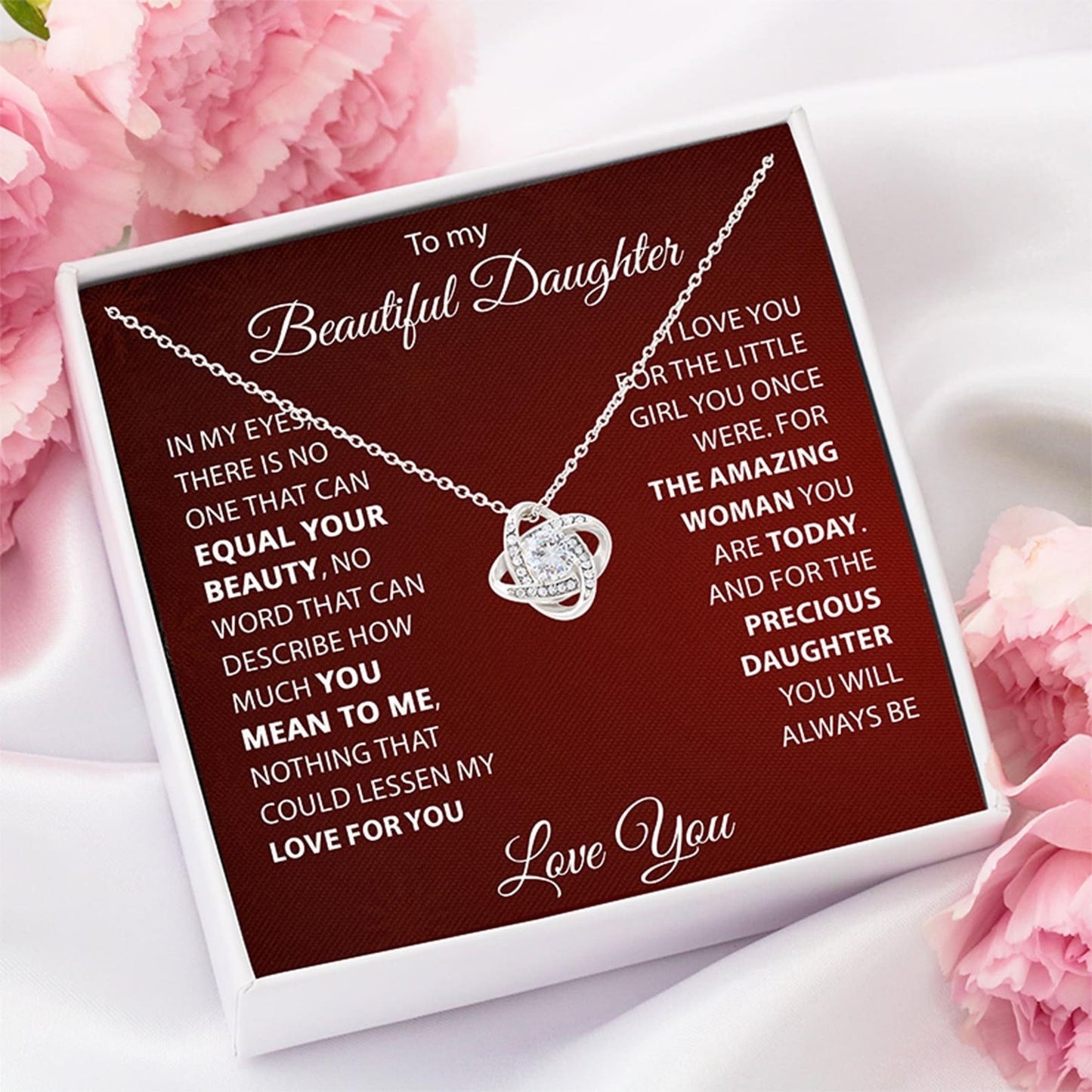 TO MY DAUGHTER FROM MOM - Premium Love Knot Necklace