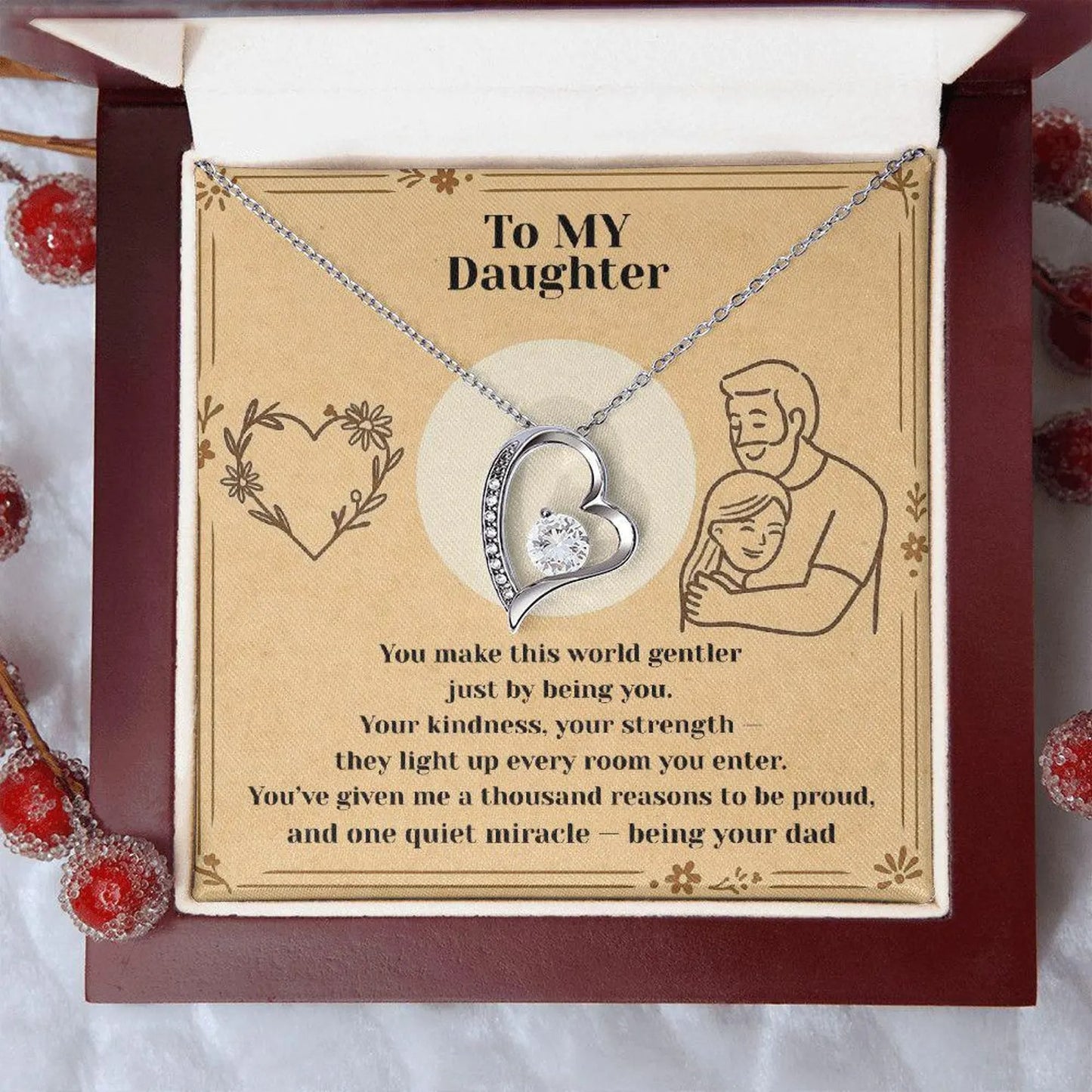 TO MY DAUGHTER - GIFT FROM DAD - Forever Love Necklace