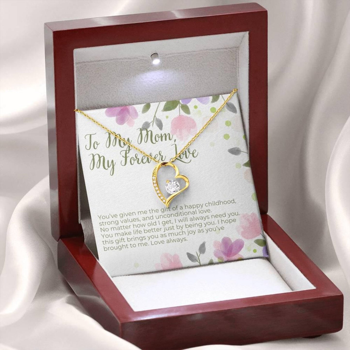 TO MY MOM - GIFT FROM SON - Forever Love Necklace
