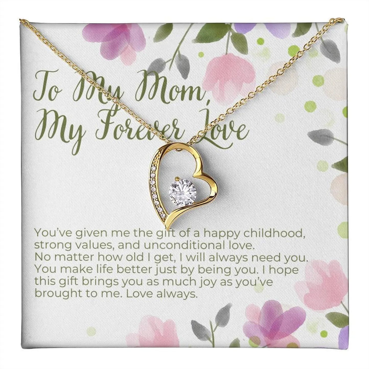 TO MY MOM - GIFT FROM SON - Forever Love Necklace
