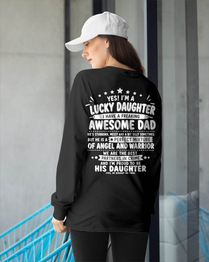 "Yes I'm A Lucky Daughter" – Cute T-Shirt From Dad – NINA00 (SKU2606-44-00)