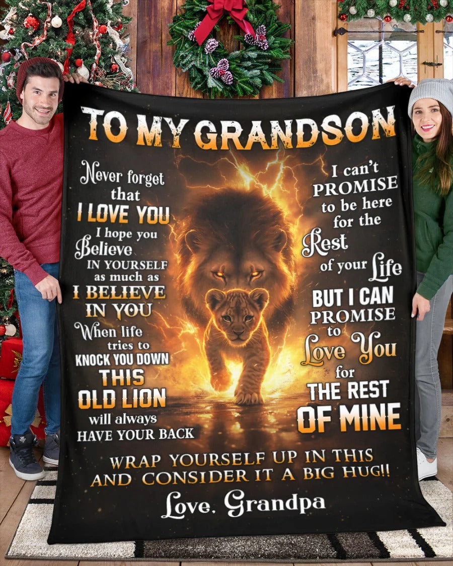 BLANKET FOR GRANDSON – COMFORT & WARMTH GIFT FROM GRANDPA  Sherpa Fleece Quilt Blanket NINA00 (SKUB10-116)