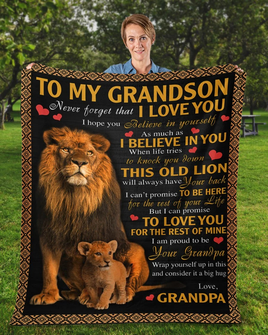 BLANKET FOR GRANDSON – COMFORT & WARMTH GIFT FROM GRANDPA  Sherpa Fleece Quilt Blanket NINA00 (SKUB09-113)