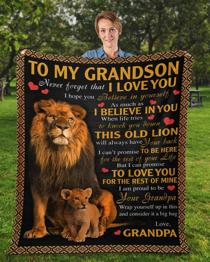 BLANKET FOR GRANDSON – COMFORT & WARMTH GIFT FROM GRANDPA  Sherpa Fleece Quilt Blanket NINA00 (SKUB09-113)