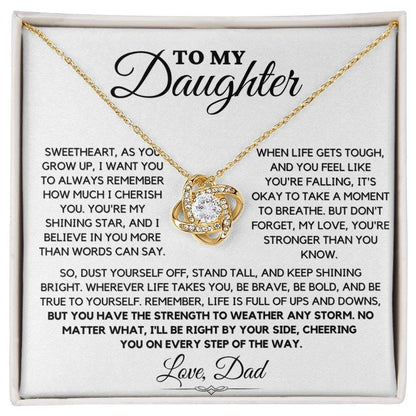 TO MY DAUGHTER FROM DAD - Premium Love Knot Necklace
