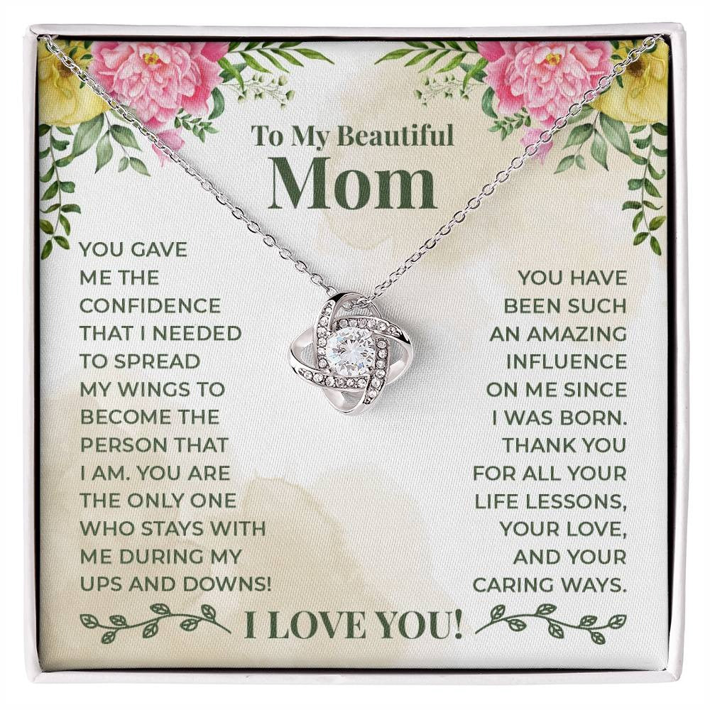 TO MY MOM FROM DAUGHTER - Premium Love Knot Necklace