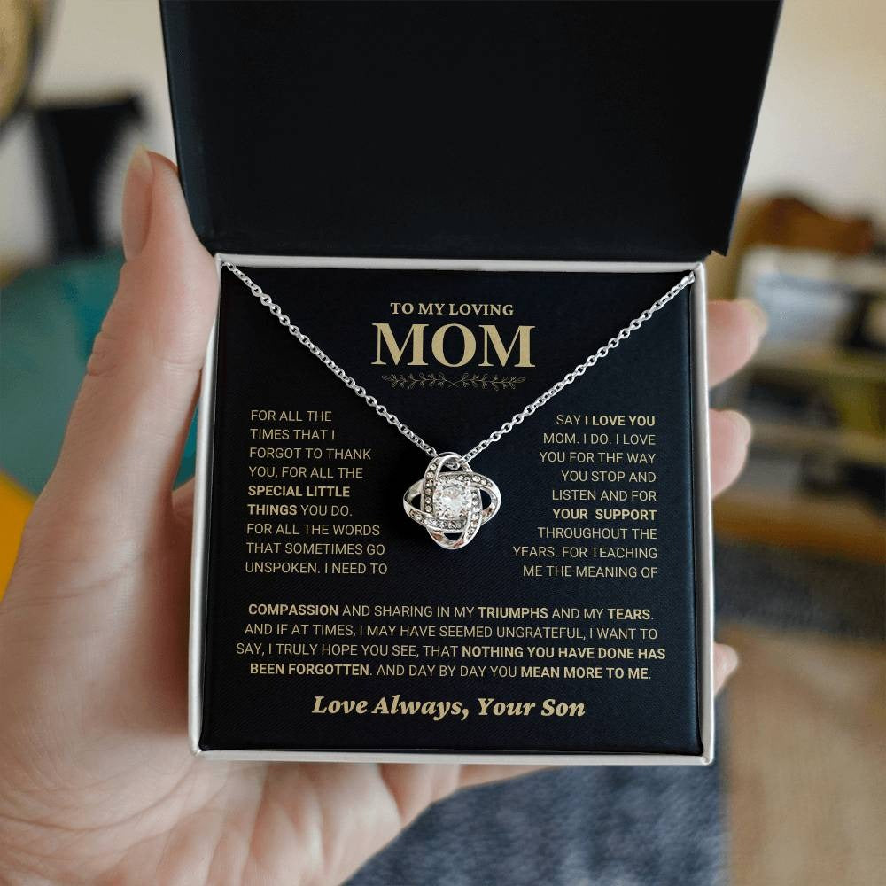 TO MY MOM FROM SON - Premium Love Knot Necklace