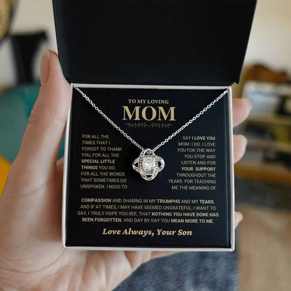 TO MY MOM FROM SON - Premium Love Knot Necklace