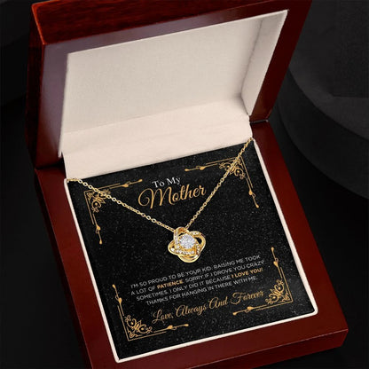 TO MY MOM FROM SON - Premium Love Knot Necklace