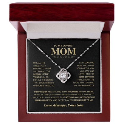 TO MY MOM FROM SON - Premium Love Knot Necklace