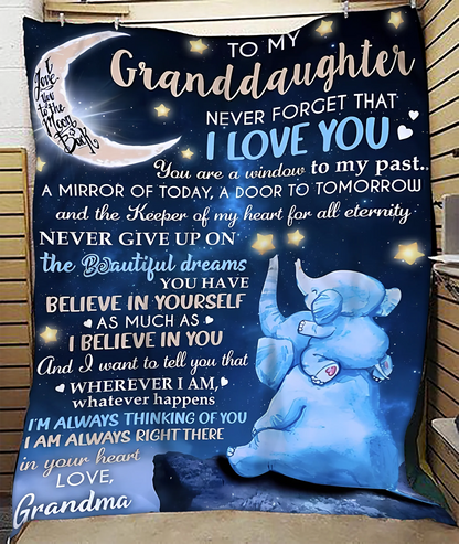 BLANKET FOR GRANDDAUGHTER – COMFORT & WARMTH GIFT FROM GRANDMA  Sherpa Fleece Quilt Blanket NINA00 (SKU-CHAU-B20)