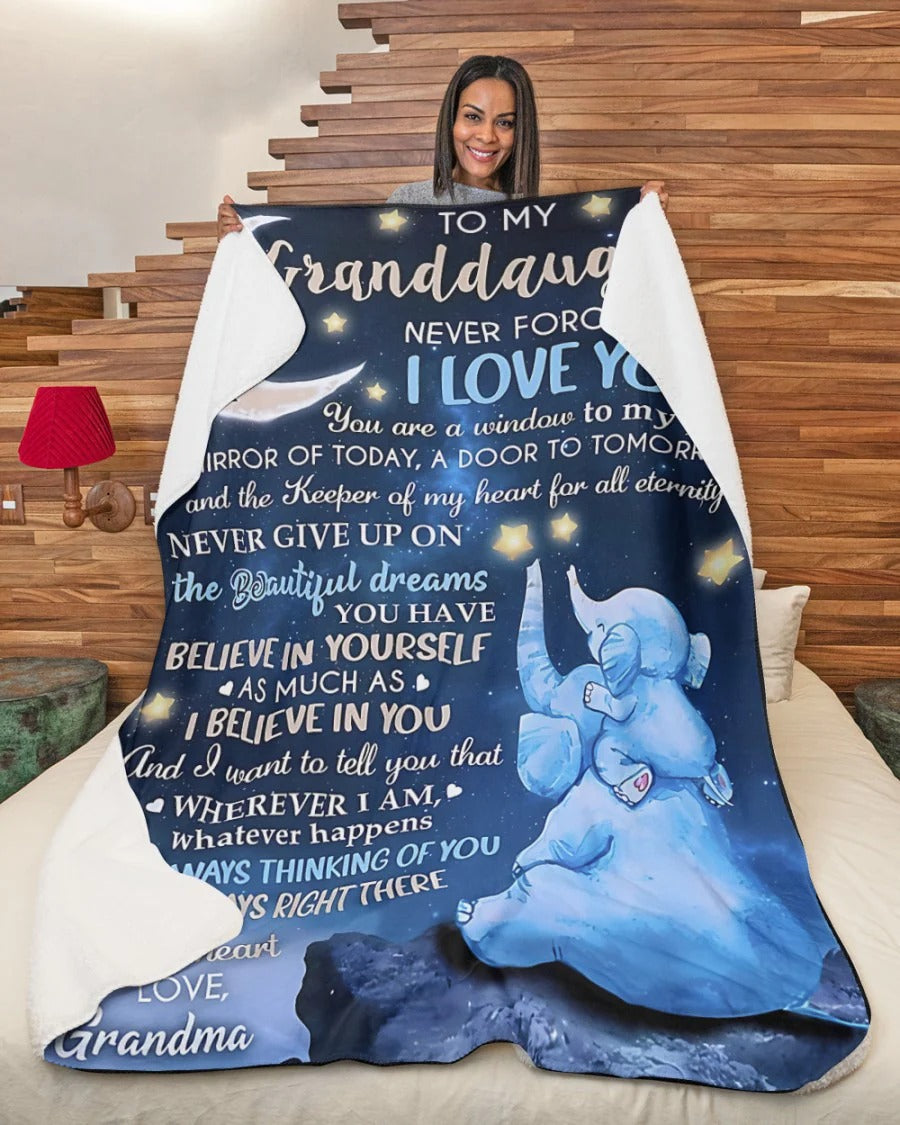 BLANKET FOR GRANDDAUGHTER – COMFORT & WARMTH GIFT FROM GRANDMA  Sherpa Fleece Quilt Blanket NINA00 (SKU-CHAU-B20)