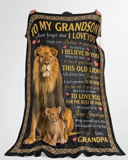 BLANKET FOR GRANDSON – COMFORT & WARMTH GIFT FROM GRANDPA  Sherpa Fleece Quilt Blanket NINA00 (SKUB09-113)