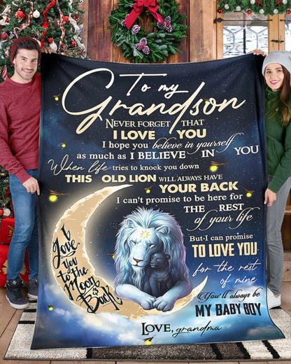 BLANKET FOR GRANDSON – COMFORT & WARMTH GIFT FROM GRANDMA  Sherpa Fleece Quilt Blanket NINA00 (SKU-CHAU-B19)