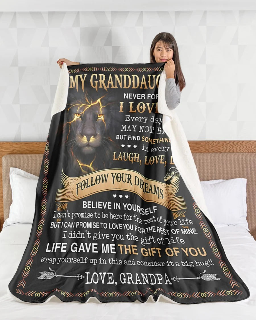 BLANKET FOR GRANDDAUGHTER – COMFORT & WARMTH GIFT FROM GRANDPA  Sherpa Fleece Quilt Blanket NINA00 (SKUB09-44)