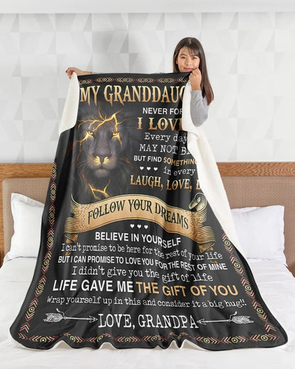 BLANKET FOR GRANDDAUGHTER – COMFORT & WARMTH GIFT FROM GRANDPA  Sherpa Fleece Quilt Blanket NINA00 (SKUB09-44)