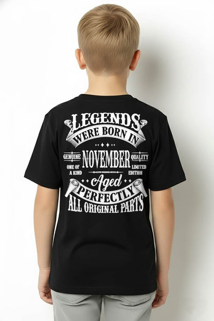 NOVEMBER – LEGENDS WERE BORN IN NOVEMBER, GENIUS AND ONE OF A KIND – MAN TEE - NINA11 (SKU08-37-11)