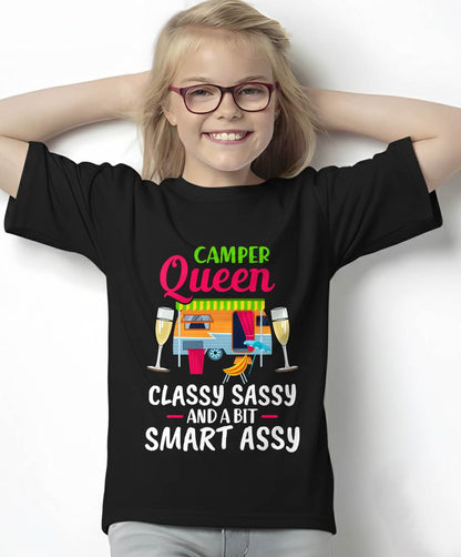 Camper Queen Classy Sassy And A Bit Smart Assy Women - Camping T-Shirt (SKUNINA - C01)