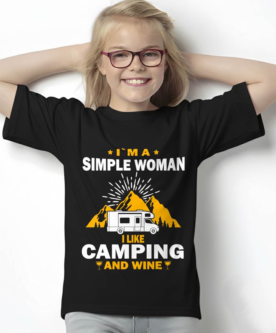 Camping Drinking Vacation Motorhome Camping and Wine T-Shirt