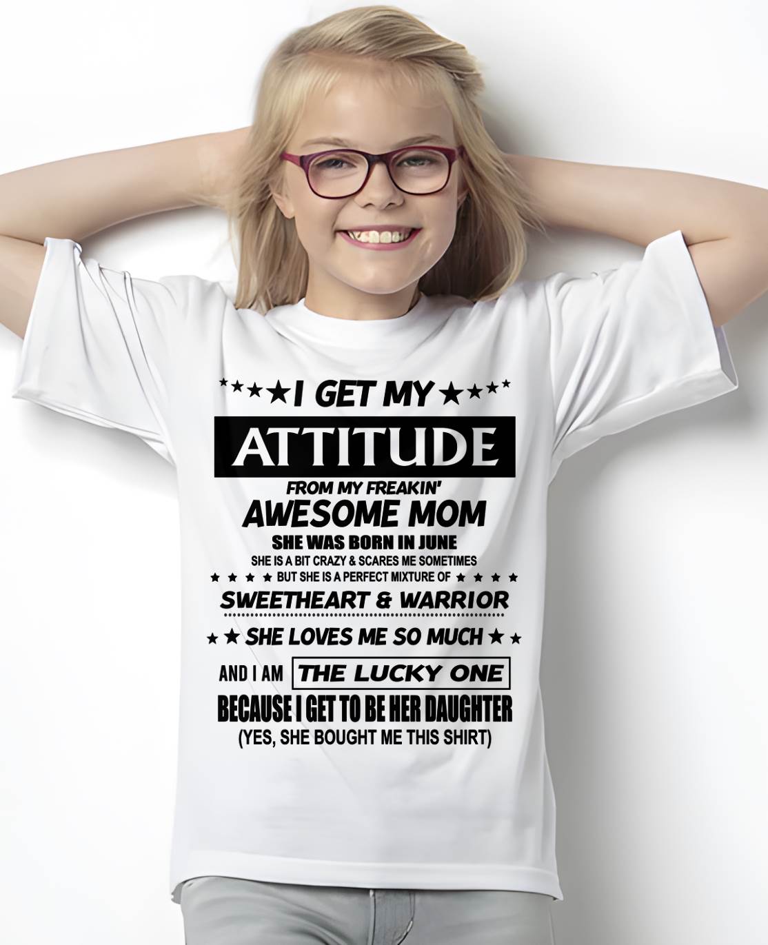 JUNE - I AM THE LUCKY ONE BECAUSE I GET TO BE HER DAUGHTER - FROM MOM - NINA 06 (SKU2602-93-06)