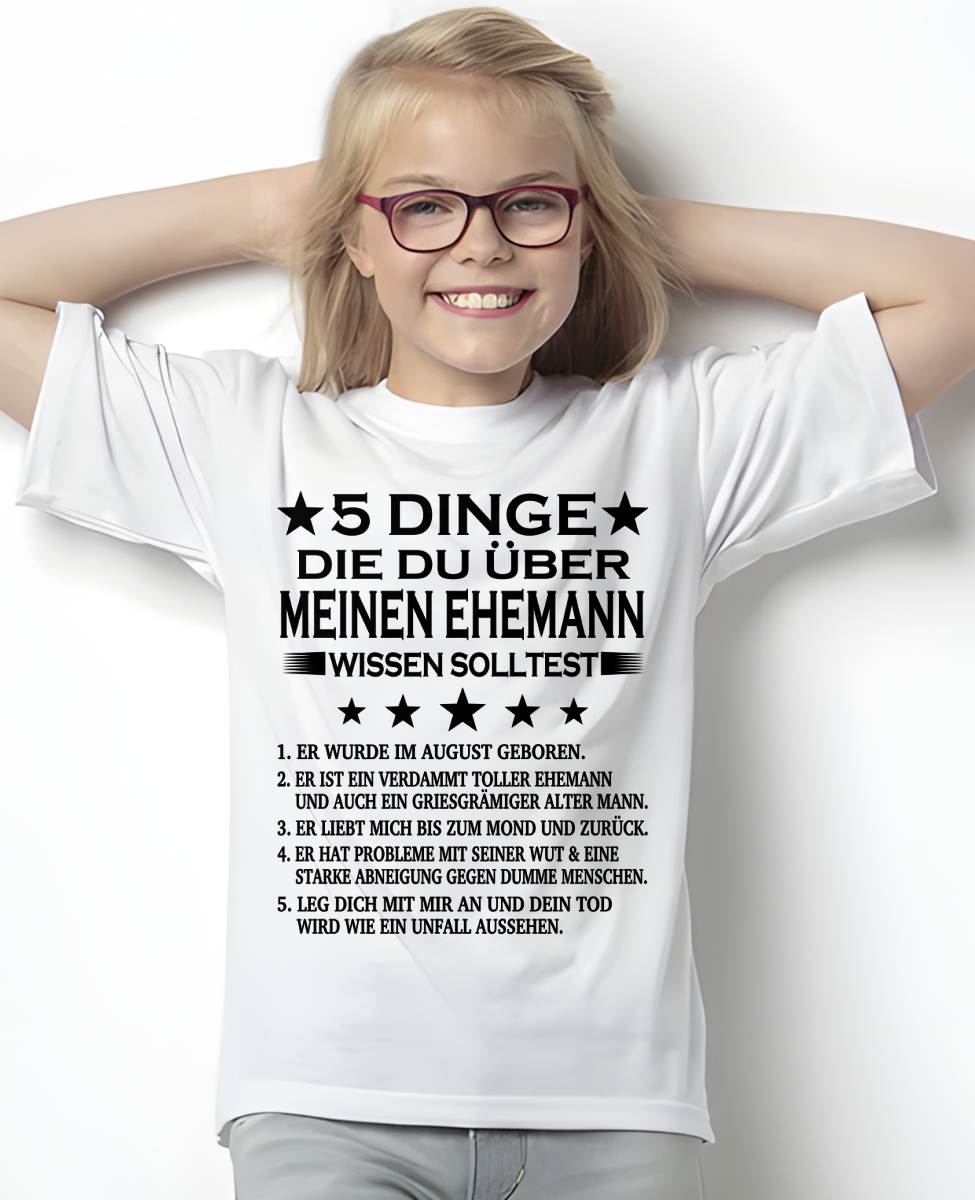 AUGUST - 5 DINGE DIE DU ÜBER MEINEN EHEMANN WISSEN SOLLTEST - Das perfekte Geschenk für deine Freundin - GER/NINA08 (SKU2606-157-08)