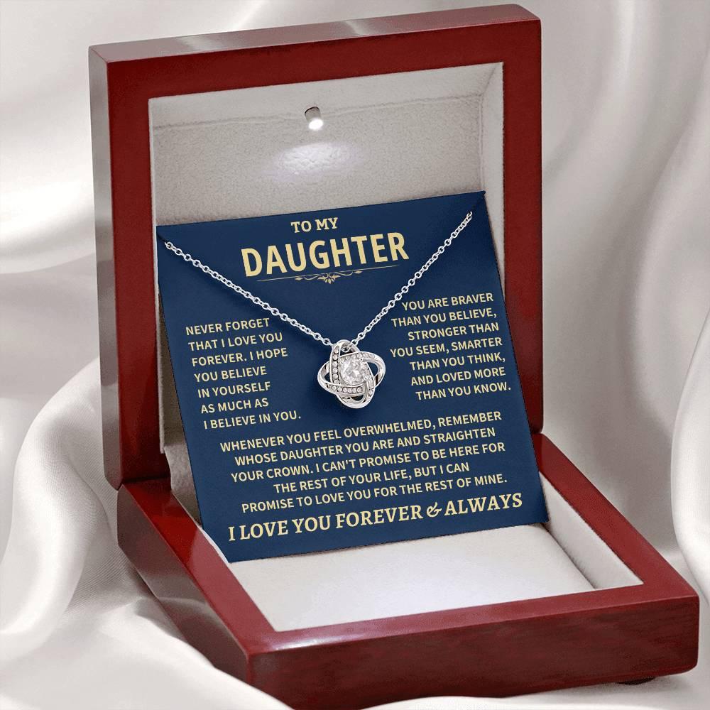 TO MY DAUGHTER FROM DAD - Premium Love Knot Necklace