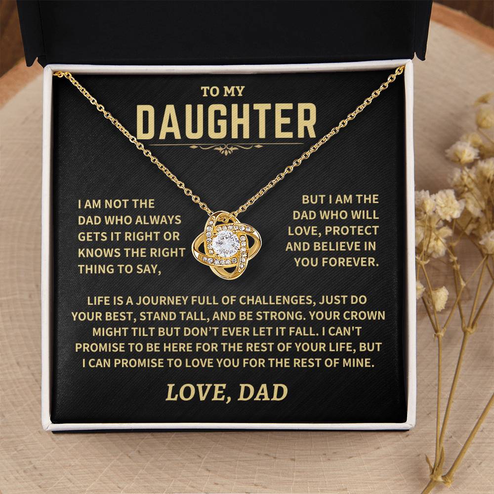 TO MY DAUGHTER FROM DAD - Premium Love Knot Necklace
