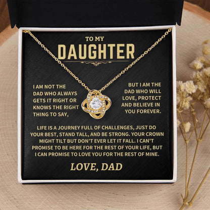 TO MY DAUGHTER FROM DAD - Premium Love Knot Necklace