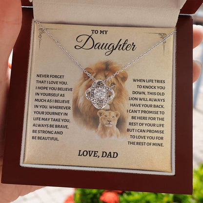 TO MY DAUGHTER FROM DAD - Premium Love Knot Necklace