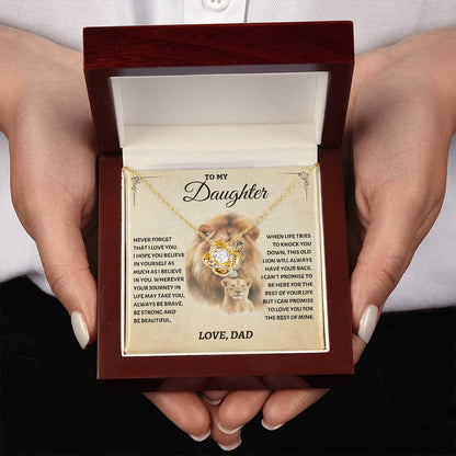 TO MY DAUGHTER FROM DAD - Premium Love Knot Necklace
