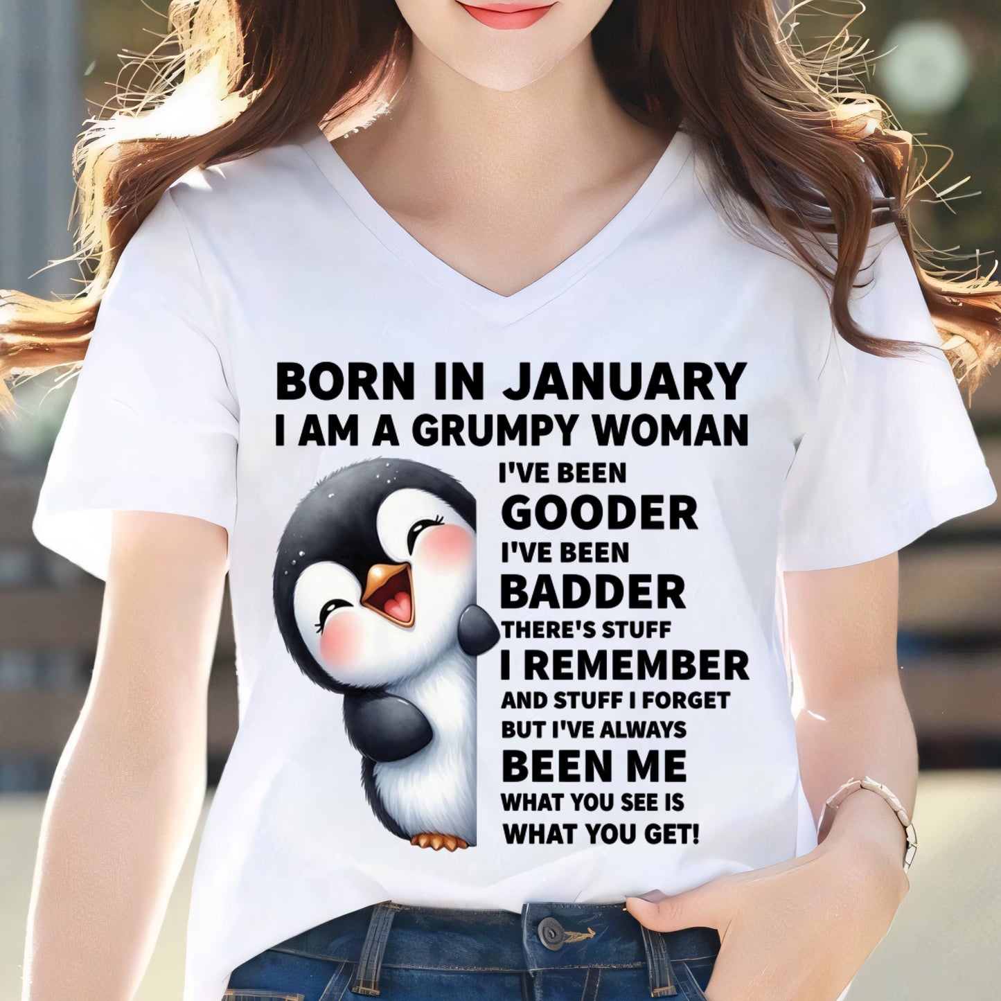 BORN IN JANUARY I AM A GRUMPY WOMAN NINA01 FMA (SKU09-95-01)