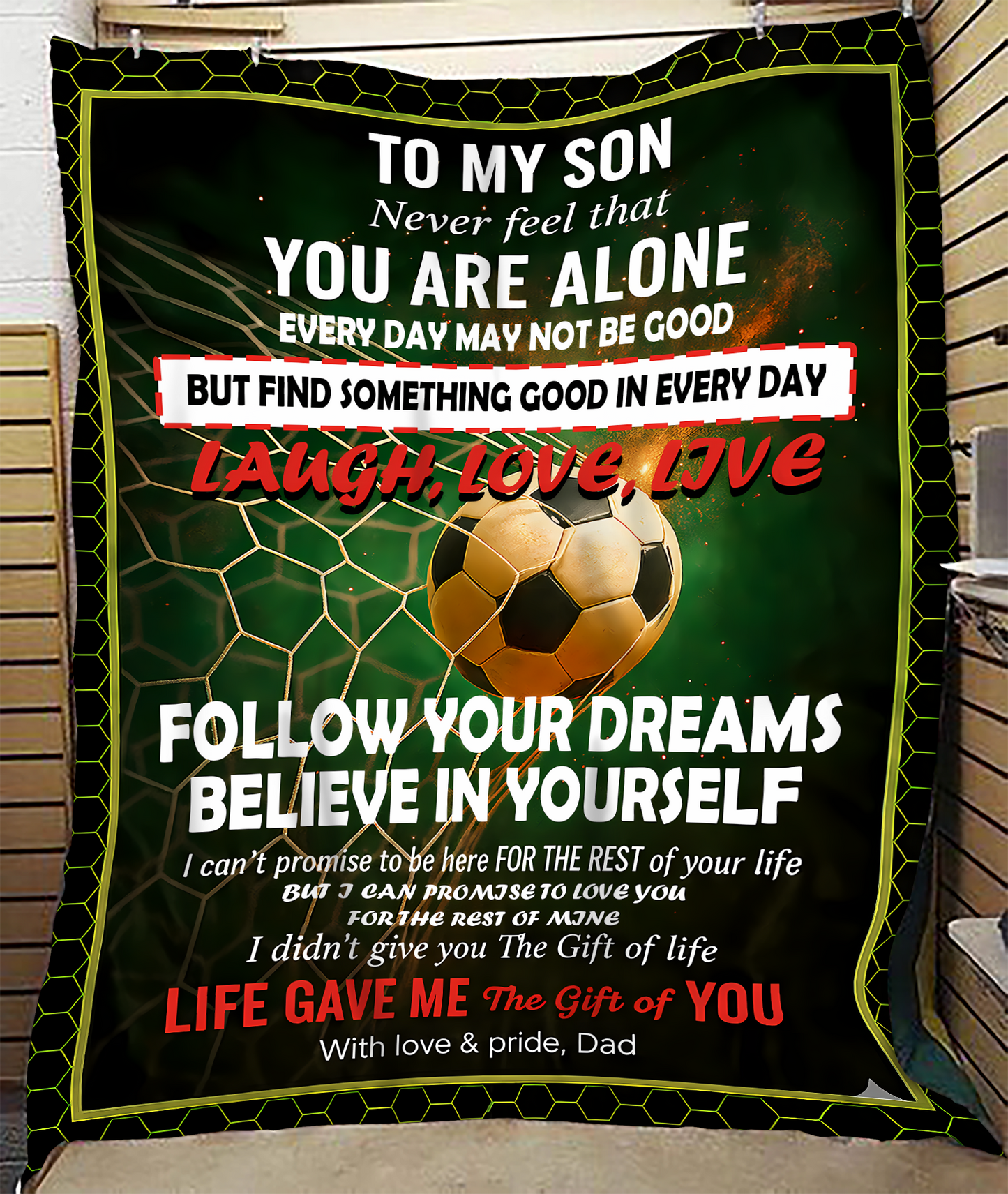 BLANKET FOR SON – COMFORT & WARMTH GIFT FROM DAD Sherpa Fleece Quilt Blanket NTTD00 (SKUB-BLK-DADFB2)