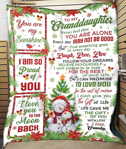 BLANKET FOR GRANDDAUGHTER – COMFORT & WARMTH CHRISTMAS GIFT FROM GRANDPA  Sherpa Fleece Quilt Blanket NINA00 (SKUB10-184)