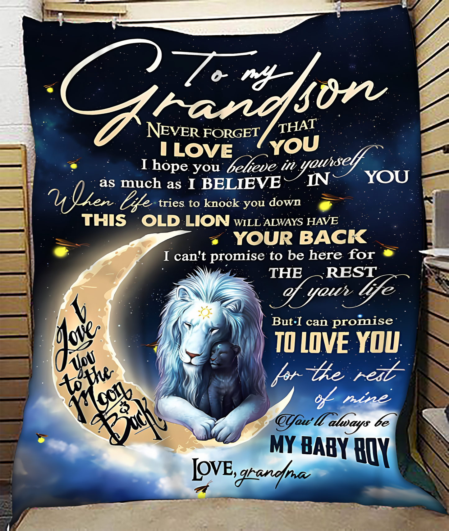 Special Gift For Your Grandson Blanket - From Grandma (SKU-CHAU-B19) FULL