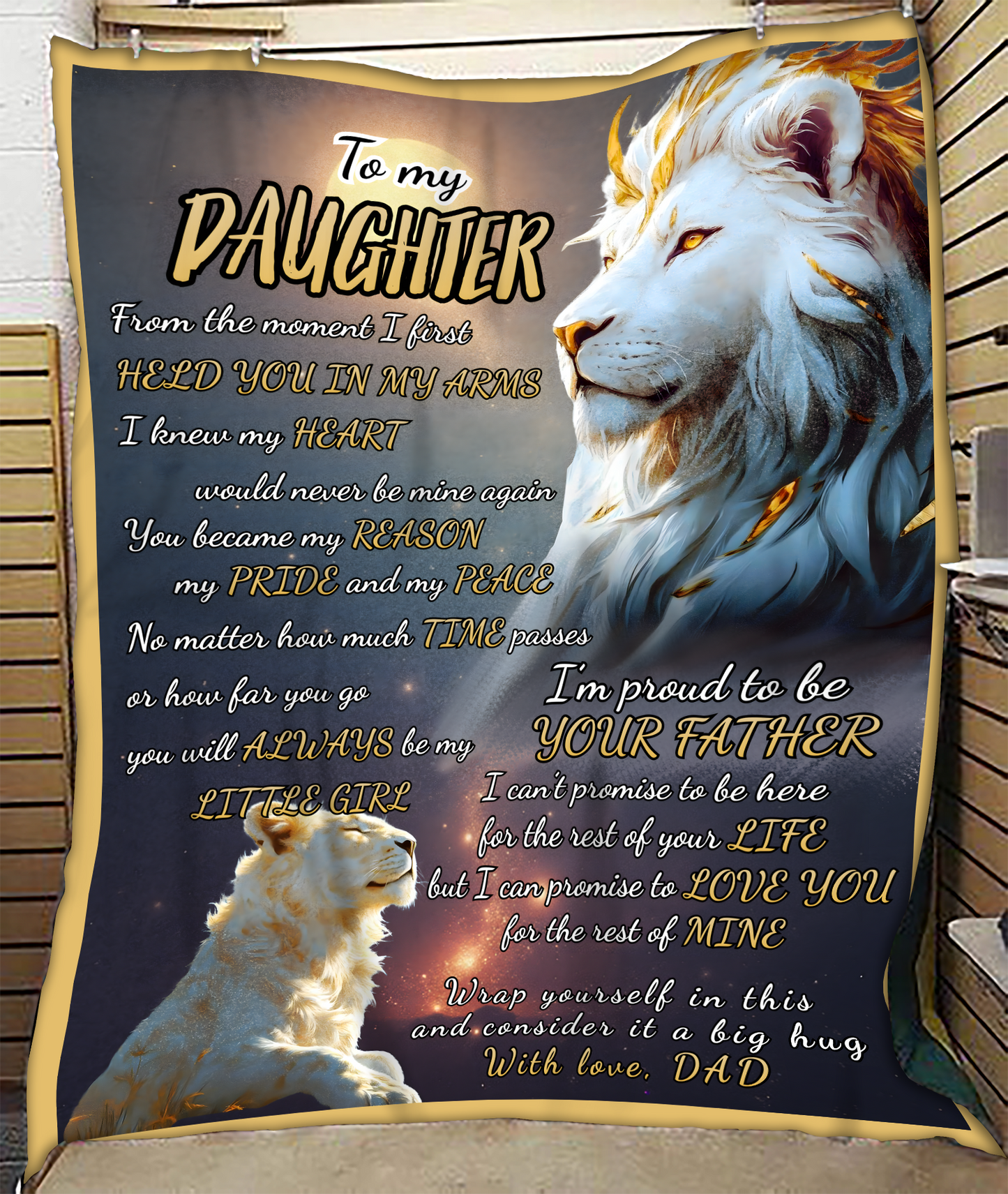 BLANKET FOR DAUGHTER – COMFORT & WARMTH GIFT FROM DAD Sherpa Fleece Quilt Blanket NTTD00 (SKUB11-BLK-06)