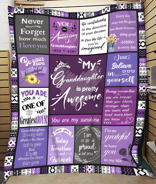 BLANKET FOR GRANDDAUGHTER – COMFORT & WARMTH GIFT FROM GRANDPARENTS  Sherpa Fleece Quilt Blanket NINA00 (SKUB11-BLK-03)