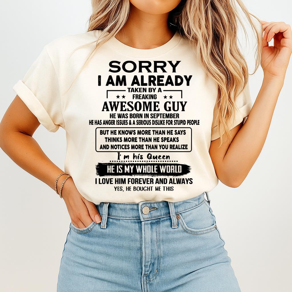 September - Awesome Guy - Perfect gift for your girlfriend or wife  From Husband - NINA09 (SKUT08-11-09)