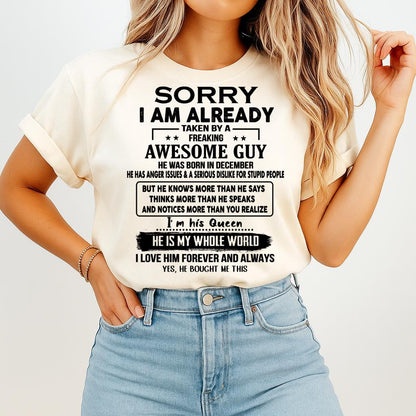 December - Awesome Guy - Perfect gift for your girlfriend or wife From Husband - NINA12 (SKUT08-11-12)