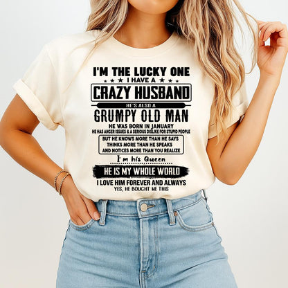 January - I am Lucky One I Have A Crazy Husband - Gift for Wife From Husband - NINA01 (SKUT-LUCKYONE-01)