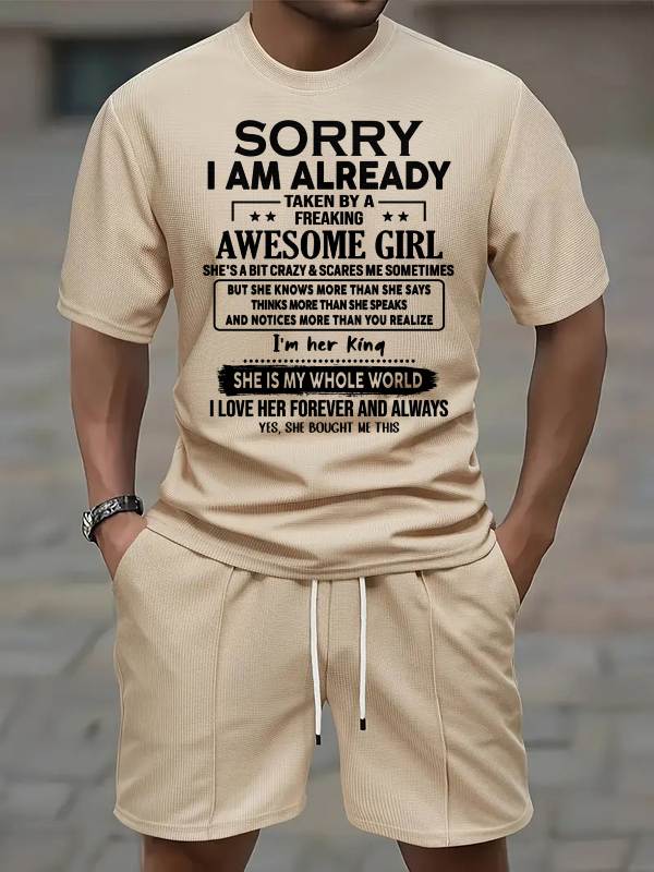 Waffle casual suit A09-739 | SORRY I AM ALREADY TAKEN - GIFT FOR HUSBAND FROM WIFE - NINA00 (SKU2607-71-00)