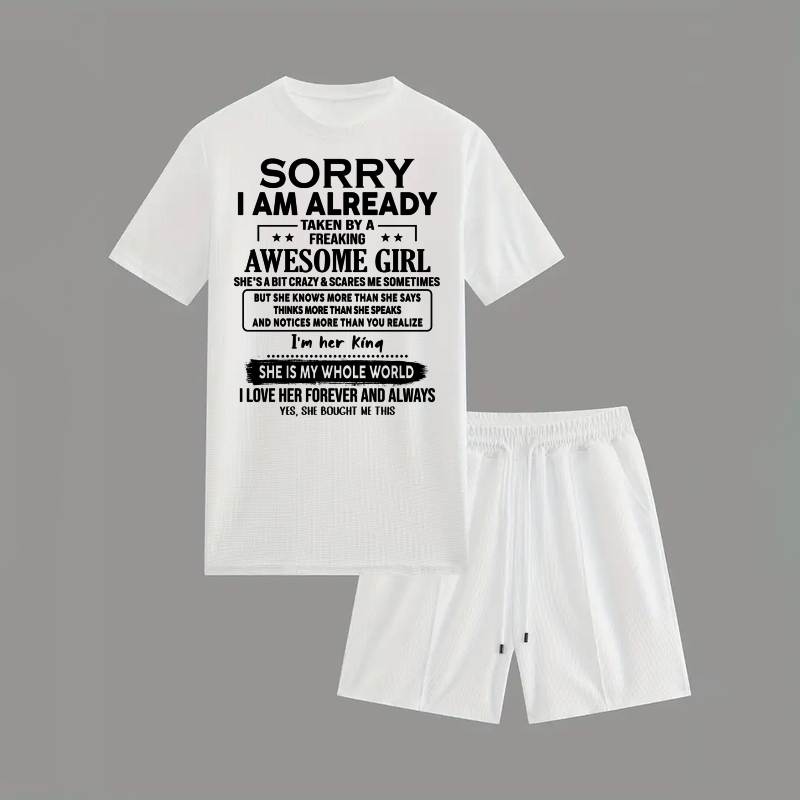 Waffle casual suit A09-739 | SORRY I AM ALREADY TAKEN - GIFT FOR HUSBAND FROM WIFE - NINA00 (SKU2607-71-00)
